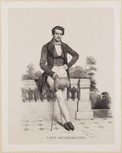 संगीतकार लुई मेसेमेकर्स 1809-1889, 1837 का पोर्ट्रेट। द्वारा चार्ल्स लुई बुगनीट