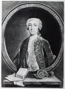 जिआओचिनो कोंटी, &39;गिज़ेल्लो&39;, अलेक्जेंडर वान हेकेन द्वारा 1736 में उत्कीर्ण