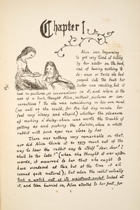 ऐलिस अपनी बहन के साथ, एलिस एडवेंचर्स अंडर ग्राउंड, पब से चित्रण। 1886 (फेसिमाइल) द्वारा चार्ल्स लुत्विज डोड्सन