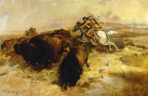 बफेलो हंट, 1897 द्वारा चार्ल्स मैरियन रसेल
