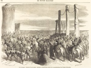 ऑस्ट्रो-प्रशियाई सेना हैम्बर्ग में प्रवेश कर रही है... [शीर्ष आधा] द्वारा गोडेफ्रॉय डूरंड के बाद चार्ल्स मौरंड