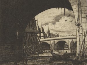 आर्कवे, पोंट नोट्रे-डेम, पेरिस, 1853। द्वारा चार्ल्स मेरियन