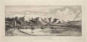 चारकोल बर्नर प्वाइंट, एकरोआ, बैंक्स प्रायद्वीप, 1845, 1863 से सीन फिशिंग। द्वारा चार्ल्स मेरियन