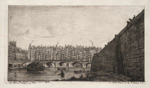 एक्सचेंज ब्रिज, पेरिस, लगभग 1784, 1855। द्वारा चार्ल्स मेरियन