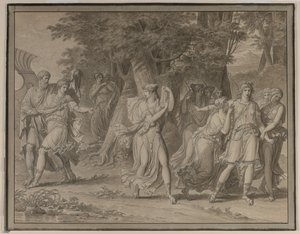 Telemachus, Mentor द्वारा आग्रह किया गया है, 1800 के Calypso के द्वीप को छोड़कर। द्वारा चार्ल्स मेनियर
