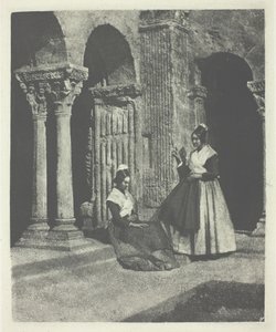 सेंट-ट्रोफीम डी'आर्ल्स के क्लोस्टर में आर्ल्स की दो महिलाएं, सी। 1854, 1982 में छपी। द्वारा चार्ल्स नेग्रे