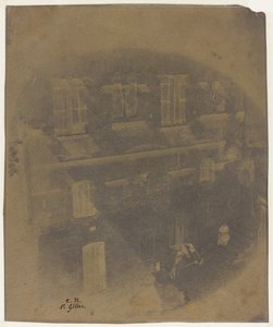 सेंट-गिल्स डु गार्ड, 1852 में एक रोमन-एस्क हाउस के अग्र भाग का निचला भाग (कैलिप्टेड (लच्छेदार पेपर नकारात्मक))