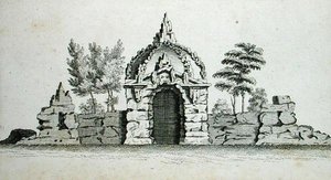 गॉथिक, चीनी और आधुनिक स्वाद में सजावटी वास्तुकला से एक कुटी, 1758 (उत्कीर्णन) प्रकाशित द्वारा चार्ल्स ओवर