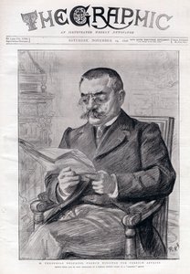 थियोफाइल डेलकास का पोर्ट्रेट (1852-1923), फ्रांसीसी राजनेता और विदेशी मामलों के मंत्री। द्वारा चार्ल्स पॉल रेनौर्ड