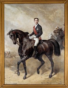 नेपोलियन III (1856 - 1879) के बेटे प्रिंस इंपीरियल यूजीन लुई नेपोलियन का घुड़सवारी चित्र। चार्ल्स पोरियन द्वारा पेंटिंग (19वीं शताब्दी) द्वारा चार्ल्स पोरियन