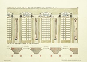 रिसेप्शन और संगीत कक्ष, c.1901 (रंग लिथोग्राफ) द्वारा चार्ल्स रेनी (बाद) मैकिनटोश