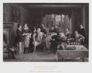 Falstaff और उसके दोस्त (उत्कीर्णन) द्वारा चार्ल्स रॉबर्ट (बाद में) लेस्ली