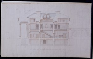 लउ क्रू हाउस, काउंटी मैथ, आयरलैंड, c.1825 (कागज पर पेन und स्याही और wc) के लिए डिजाइन द्वारा चार्ल्स रॉबर्ट कॉकरेल