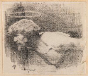 सेंट जॉन द बैप्टिस्ट की व्याख्या, c.1881 (कागज पर लकड़ी का कोयला) द्वारा चार्ल्स स्प्रैग पीयर्स