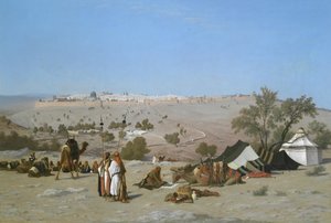 1880 तक जैतून के पहाड़ से यरूशलेम।