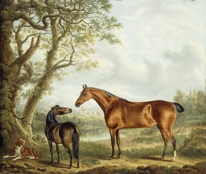 हंटर्स एंड ए स्पैनियल इन ए एक्स्टेंसिव लैंडस्केप, 1827