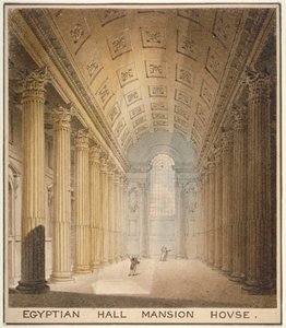 मिस्र के हॉल, हवेली हाउस, लंदन शहर, 1820 का आंतरिक दृश्य द्वारा चार्ल्स वाइल्ड