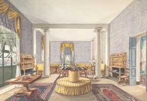 इंटीरियर के लिए डिजाइन, सीए। 1830. द्वारा चार्ल्स डी ब्रॉकटॉर्फ़