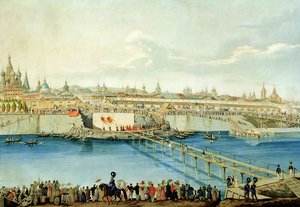 मॉस्को में मॉस्कवॉर्त्स्की ब्रिज की बिछाने, 1830