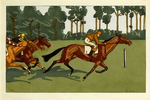 चार प्रिंटों का एक सेट - लॉन्गचैम्प्स और अन्य दौड़, c.1910
