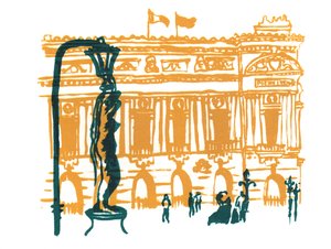 पेरिस ओपेरा हाउस, 2014 (स्क्रीन प्रिंट) द्वारा शार्लोट ओर्री