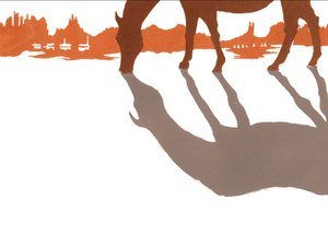 अमेरिकी पश्चिम, 2013 (स्क्रीन प्रिंट) द्वारा शार्लोट ओर्री