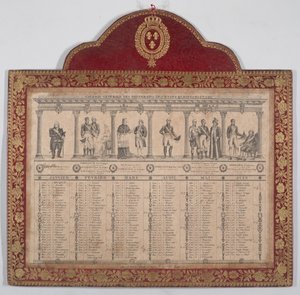 वर्ष 1816 के लिए फ्रेंच कैलेंडर यूरोपीय राज्यों के शासकों की सामान्य गैलरी, 1816 द्वारा शेवेलियर हेनरी गिलोट