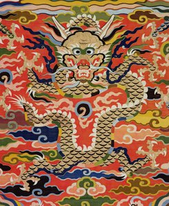पांच-ड्रैगन कोसु, वनाली काल, 1573-1619 (रेशम) को दर्शाने वाले कपड़े से विस्तार द्वारा चीनी स्कूल