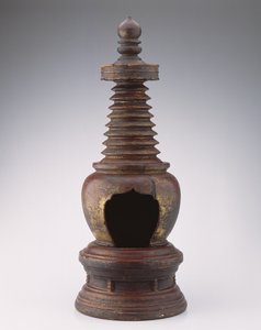 स्तूप, मिंग राजवंश (1368-1644) (लाख की लकड़ी और सोना) द्वारा Chinese School