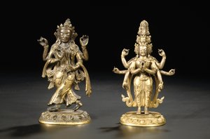 एक बोधिसत्व की तिबेटो चीनी आकृति द्वारा चीनी स्कूल