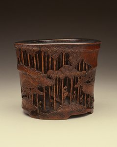 एक बांस के जंगल, कांग-एचसीआई अवधि (1662-1722), चिंग राजवंश (नक्काशीदार बांस) के भीतर उनकी साहित्यिक खोज में बांस ग्रोव के सात साधुओं के साथ बड़े ब्रश