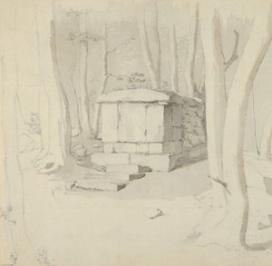 एक जंगल में एक पत्थर का मकबरा, छंद: एक फूल का अध्ययन, 1830। द्वारा क्रिस्टन कोर्के