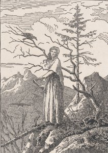 रेवेन वाली महिला रसातल पर रेवेन वाली महिला, शायद 1803। द्वारा ईसाई फ्रेडरिक
