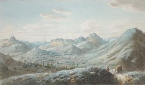 तारकेश पर्वत श्रृंखला का दृश्य क्रीमियन पर्वत, 1810 के दशक में