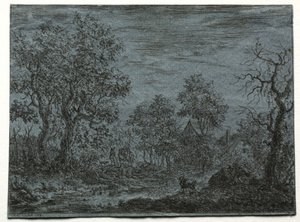 गाय और बकरी के साथ अग्रभूमि में एक छोटी नदी, 1744। द्वारा क्रिश्चियन लुडविग वॉन हेड्रॉर्न