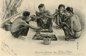 1898 में 'निव्सबर्ग' में भोजन करते चीनी चालक दल के सदस्य द्वारा क्रिश्चियन विल्हेम एलर्स