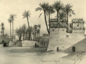 नागदा, मिस्र, 1898 में मकान। द्वारा क्रिश्चियन विल्हेम एलर्स