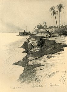 1898 में डेंडेरा, मिस्र में नील नदी के तट पर। द्वारा क्रिश्चियन विल्हेम एलर्स