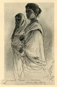 रोसमा और संदेनम, तमिल लड़कियां, कैंडी, सीलोन, 1898।