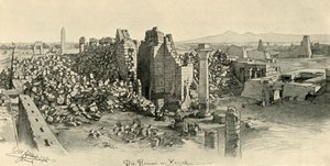 कर्णक, मिस्र, 1898 में ध्वस्त मंदिर। द्वारा क्रिश्चियन विल्हेम एलर्स
