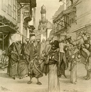 काहिरा में स्ट्रीट, 1898। द्वारा क्रिश्चियन विल्हेम एलर्स