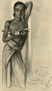 उक्कू बांदा, एक मंदिर में युवक, कैंडी, सीलोन, 1898। द्वारा क्रिश्चियन विल्हेम एलर्स
