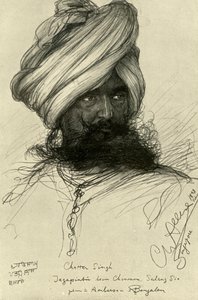 चौकीदार चट्टर सिंह, सिंगापुर, 1898। द्वारा क्रिश्चियन विल्हेम एलर्स