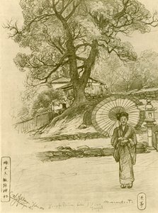 पैरासोल वाली महिला, नागासाकी, जापान, 1898। द्वारा क्रिश्चियन विल्हेम एलर्स