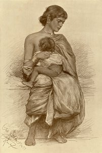 यंग मदर, कैंडी, सीलोन, 1898। द्वारा क्रिश्चियन विल्हेम एलर्स