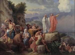 1816 में लाल सागर को पार करने के बाद आराम करते इस्राएली। द्वारा क्रिस्टोफर विल्हेम एकर्सबर्ग