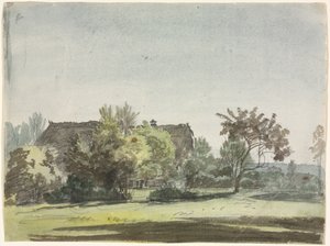 पेड़ों के पीछे फार्महाउस, सी। 1790. द्वारा क्रिस्टोफ़ नाथे