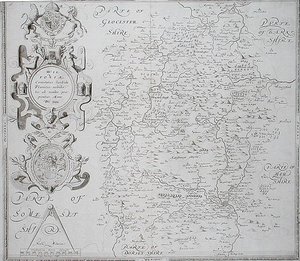 विलियम वेब द्वारा उकेरा गया विल्टशायर का नक्शा, 1645 में प्रकाशित (उत्कीर्णन) द्वारा क्रिस्टोफर (बाद) सैक्सटन