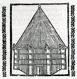 1547 के &39;द जनरल हिस्ट्री ऑफ द इंडीज&39; से एक हट