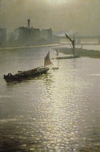 वाटरलू ब्रिज से: सन फॉगिंग फॉग से होकर, c.1924 द्वारा क्रिस्टोफर रिचर्ड विने नेविन्सन